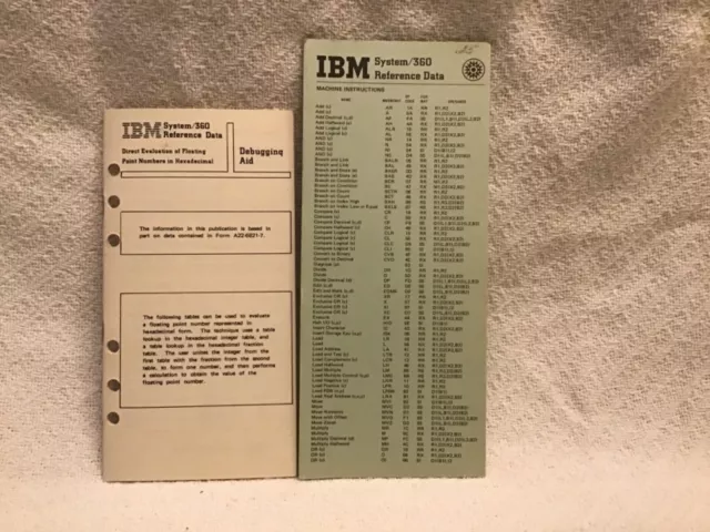 IBM VTG system/360 reference data manuals set of 2
