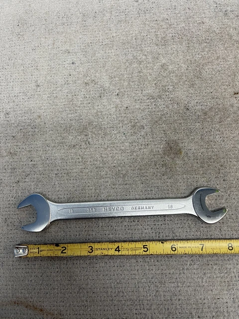 New Heyco 16mm-18mm Metric Open End Wrench Chrome No 350 Germany Lot 2