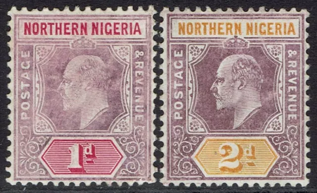 Northern Nigeria 1905 Kevii 1D And 2D Chalk Paper Wmk Multi Crown Ca