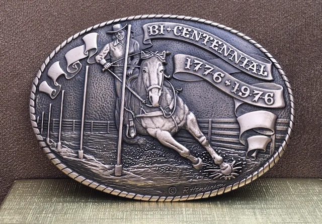 VTG NOS NIB Tony Lama Ltd Edt Bicentennial Pole Bending Rodeo Trophy Belt Buckle