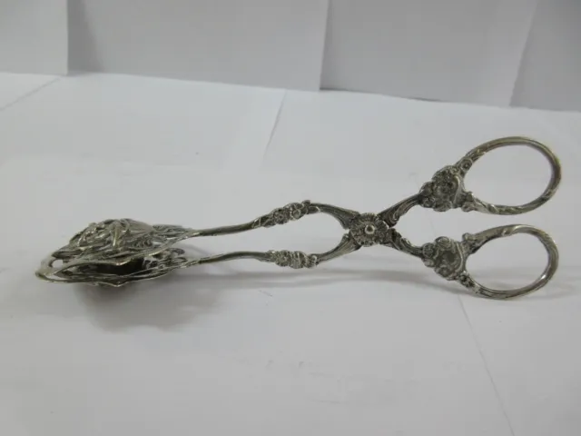 Antique 800 Silver Bread Tongs