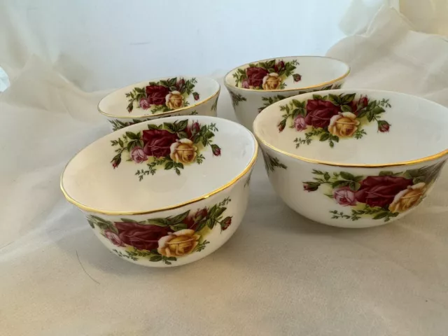 Royal Albert Doulton Old Country Roses  4 Ice Cream Rice Anything Bowls Uk