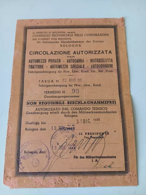 Permesso Di Circolazione Autoveicoli Rsi Bologna