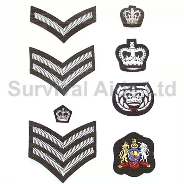 Regulation British Army No.2 Dress Rank Chevrons and Crowns