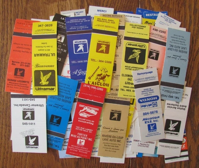 Ultramar Gas Station Matchbooks: Lot Of 82 Different Matchcovers -F11