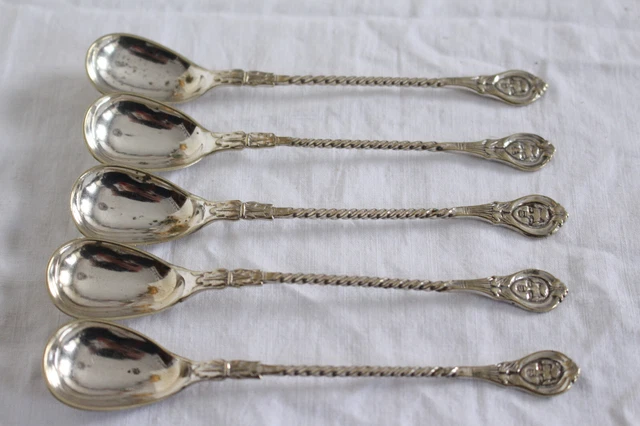 Fünf Bella Vecchio Cucchiaio Piegare Coppa Di Danimarca, Placcato Argento #10685