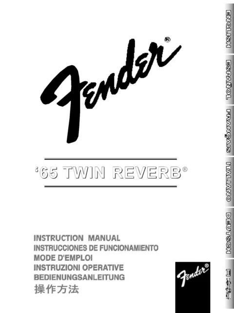 Bedienungsanleitung-Operating Instructions Guitar Amplifier Fender 65 Twin Rever