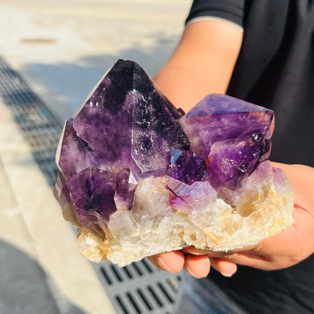 3.78LB Natural Amethyst geode quartz cluster crystal specimen Healing WF577