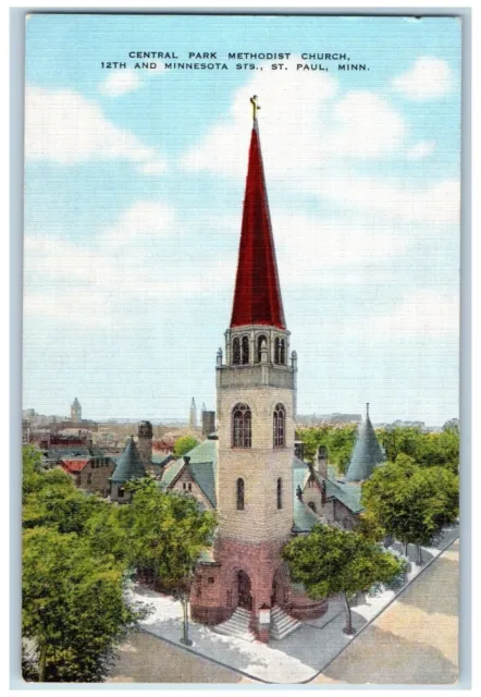 St. Paul Minnesota MN Postcard Central Park Methodist Church c1950's Vintage