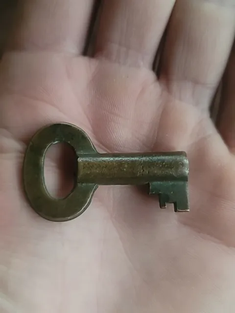 Unusual Heavy Thick Brass Barrel Key☆ Old Metal Key from a Santa Fe Collection!