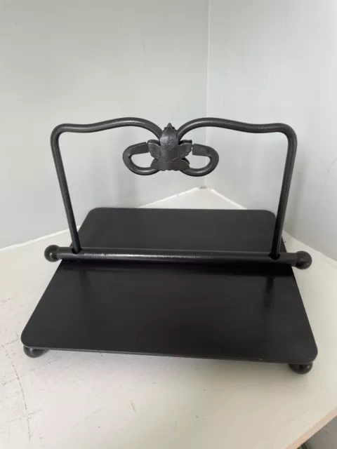 Longaberger Wrought Iron Napkin Holder  Black Maple Honey Leaf