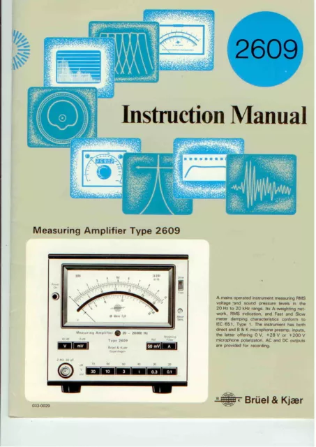 Bruel & Kjaer Various Instruction Manuals see description for availability Types