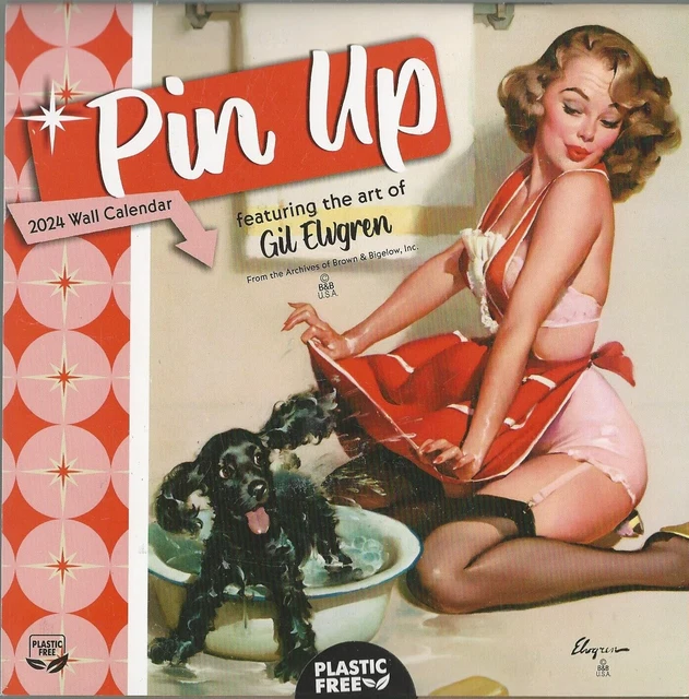 PIN UP 2024 Art Of Gil Elvgren Mini Calendar Sealed Plastic Free 12 95