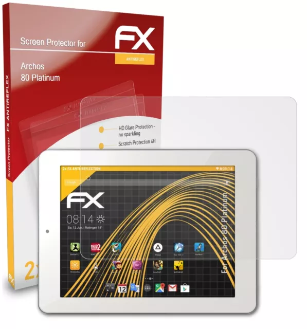 atFoliX 2x Film Protection d'écran pour Archos 80 Platinum mat&antichoc