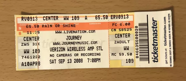 2008 Journey / Cheap Trick / Heart St. Louis Concert Ticket Stub Nancy Wilson