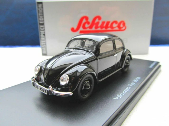 VW Käfer Modellauto 1:43 Metall-Schwarz - Schuco Fertigmodell Sammlerstück