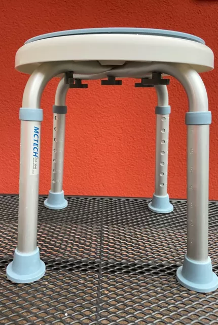 Duschhocker MCTech; CST 3043, Blau/Silber, höhenverstellbar