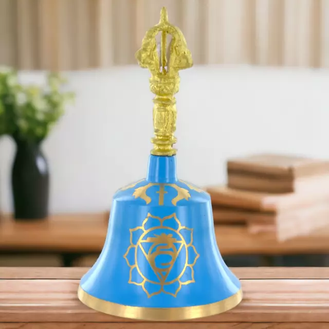 Tibetische Messingglocke mit Chakra Symbol Buddha Feng Shui buddhistische Sammlung