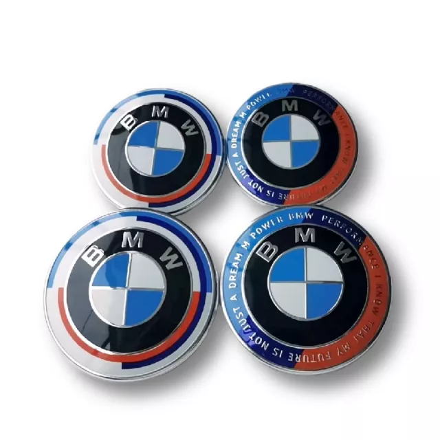 Für 1pcs BMW 50th Kith  82mm 74mm Vorne Motorhaube Heckklappe Hinten Embleme