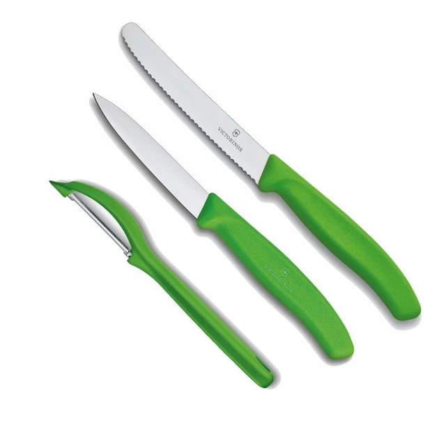 VICTORINOX Küchenset 3tlg. Gemüsemesser Tomatenmesser Schäler  / grün