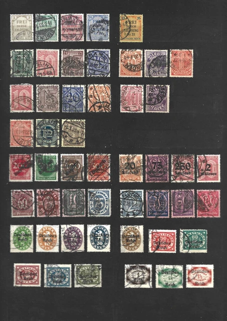 Kleines Lot mit 50 Dienstmarken Deutsches Reich