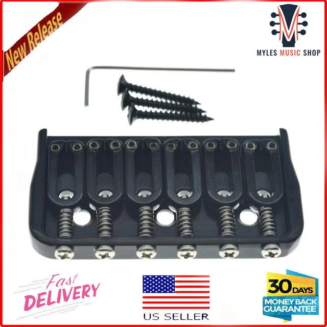 BLACK GUITAR FIXED Hardtail Bridge For Fender Stratocaster Telecaster £