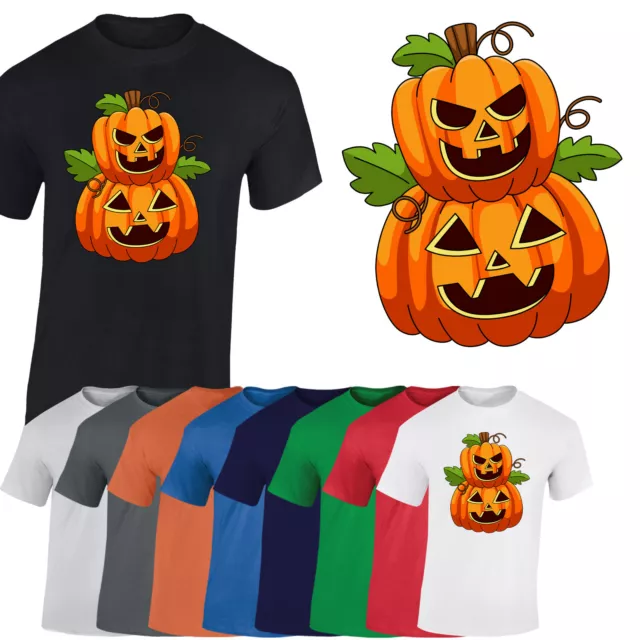 T-shirt Halloween divertente horror viso zucca spaventosa spaventosa horror unisex