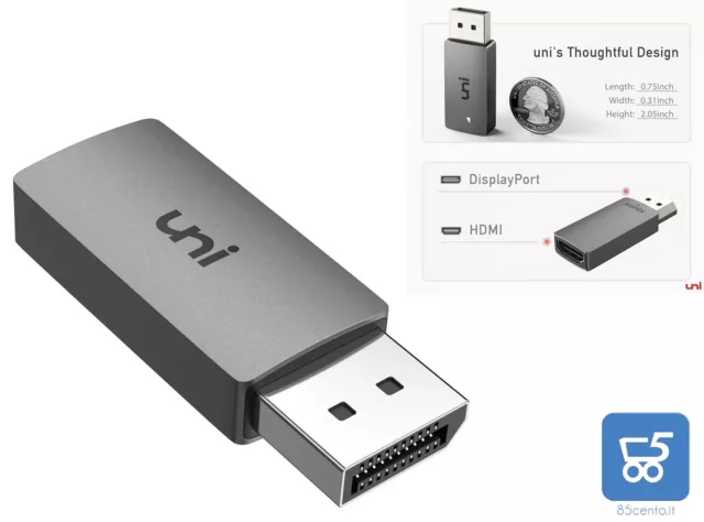 Adattatore DisplayPort HDMI risoluzione 4K UHD Convertitore unidirezionale UNI