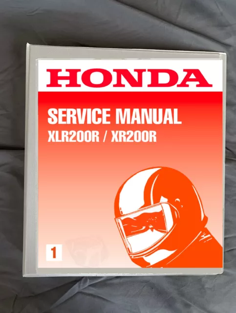 HONDA XLR200r  XR200r Service Repair Workshop Manual binder