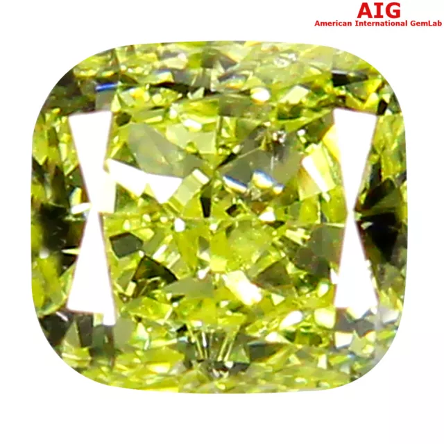 0.30 CT Aig Certifié Pleasant SI2 Coupe Coussin (4 X 4 MM ) Chic Diamant Jaune