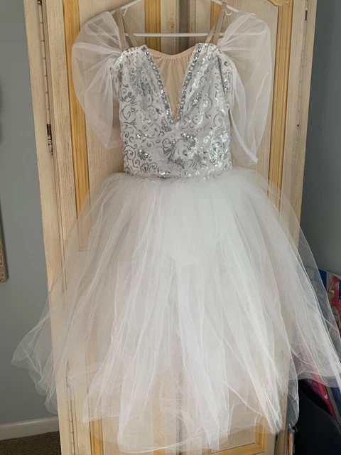 Ballet Costume - Adult/Teen Medium, White, Rhinestones, Dance Costume