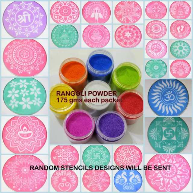 Rangoli powder color stencils floor sand art mandala screen painting kolam print