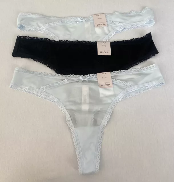 AUDEN BLUE & Black Soft Seamless Stretch Thong Panties Womens XL NWOT  £11.40 - PicClick UK