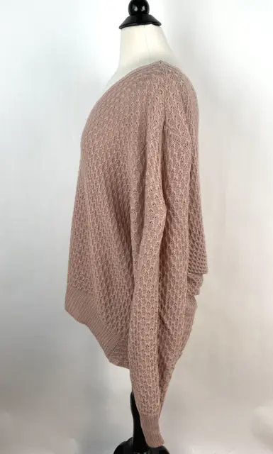 Shein Curve Twist Back V-neck Sweater 3XL 3X 18 Plus Pink Beige Soft Honeycomb 5