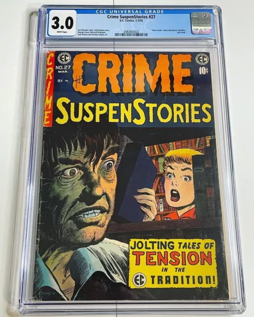 CRIME SUSPENSTORIES #27 CGC 3.0 WHITE PAGES GD/VG Pre-Code Horror EC Comics 1955