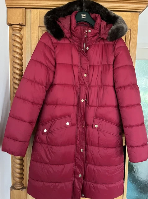 JOULES HARTWELL LADIES padded red wine longline hooded coat 55.00 PicClick UK