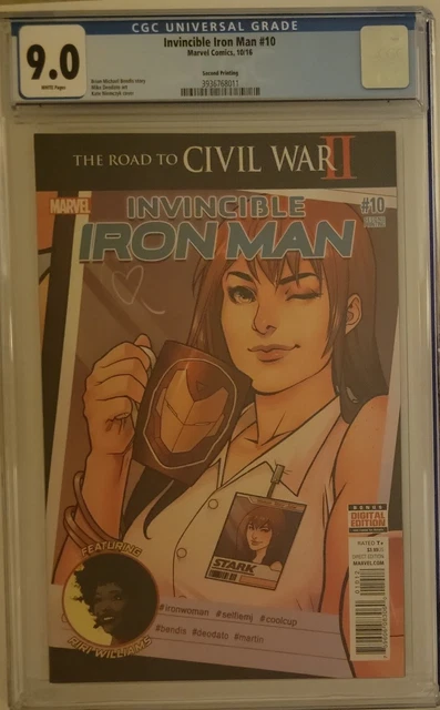 INVINCIBLE IRON MAN 10 CGC 9.0 2016 2ND APP Riri WILLIAMS MCU IRONHEART