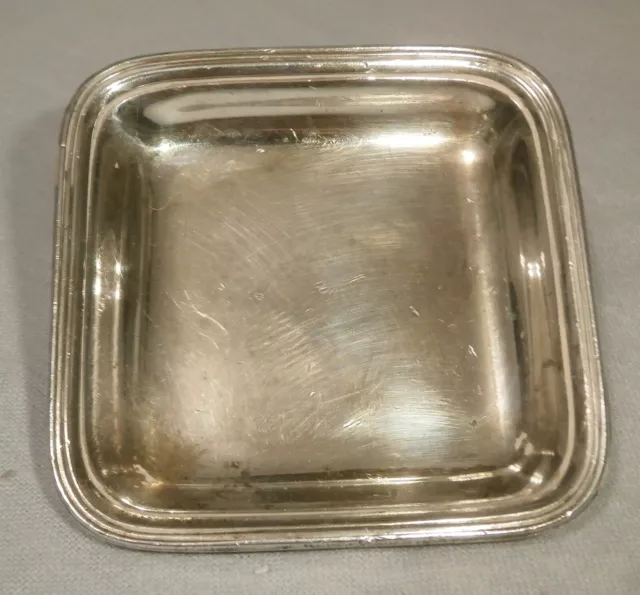 SANTA FE RR, BM, silverplate, butter-pat, 2 3/4" square, butter-pat. Lite use.
