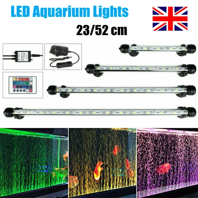 RGB LED Strip Lights Aquarium Fish Tank Pond Bar Lamp Submersible Light UK Plug