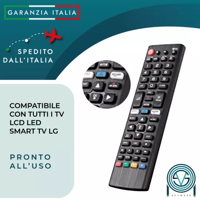 Telecomando universale per tutti i TV LG Lcd Led Smart TV 3D 4K come Originale