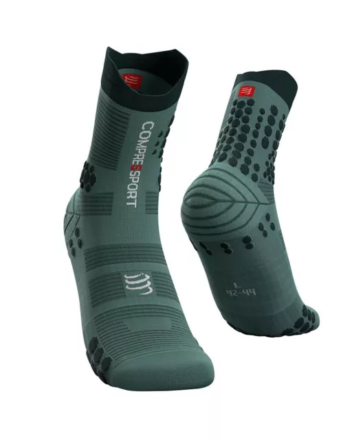 Compressport Pro Racing Socken V3.0 Run High A Kompression, Silber Kiefer/WH