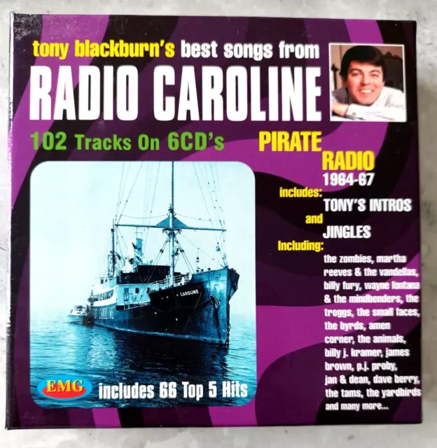 Radio Caroline Tony Blackburn 6 CD Boxset 102-60's Hits Tony's Jingles & Intros