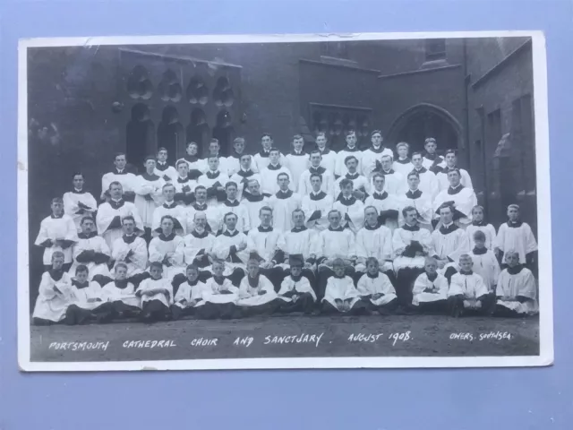 Portsmouth RC Cathedral Choir postcard (Oscar Owers, Southsea) 1908 RP postcard