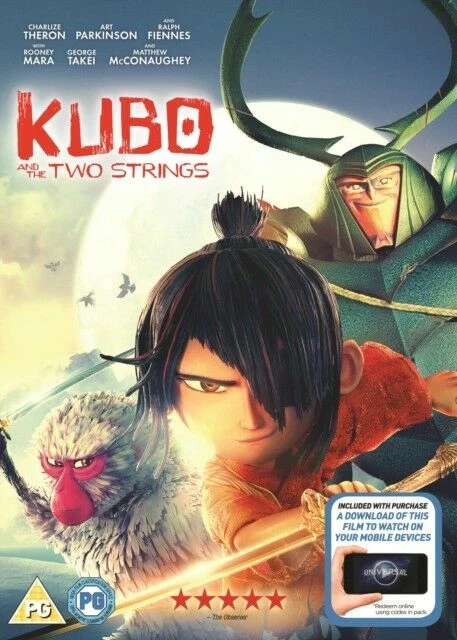 KUBO AND THE Two Strings DVD 2017 Travis Knight cert PG FREE