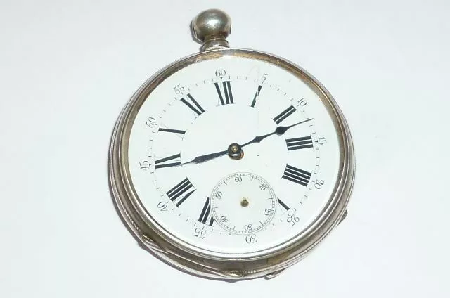 Alte silberne Taschenuhr Herrentaschenuhr Schlüsseluhr Bornand Genf Uhr watches