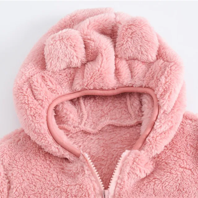 Baby Thick Clothes Toddler Faux Fur Hoodie Kids Thick Warm Coat Tops 3