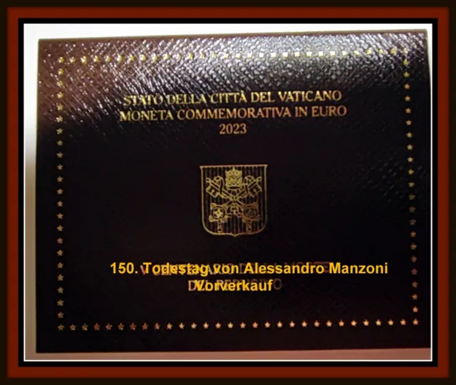 Vatikan 2 Euro Gedenkmünze 2023 - 150. Todestag von Alessandro Manzoni - BU