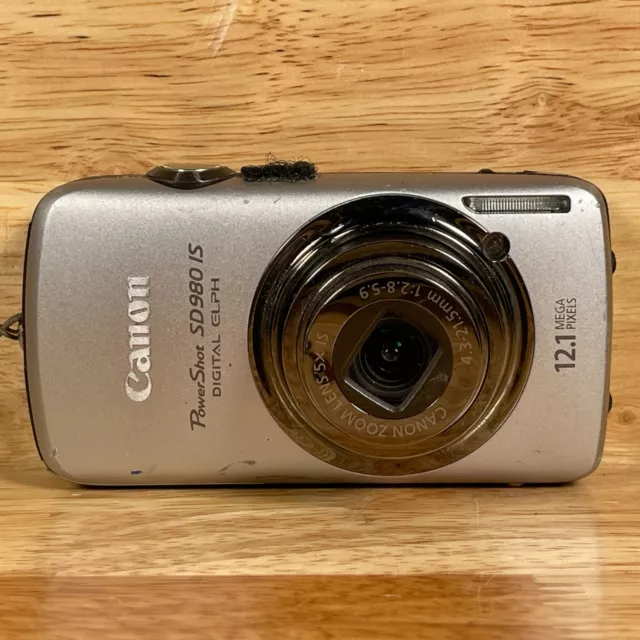 Canon PowerShot SD980 IS Silver 3" LCD Screen 12.1 MP Digital Camera - For Parts