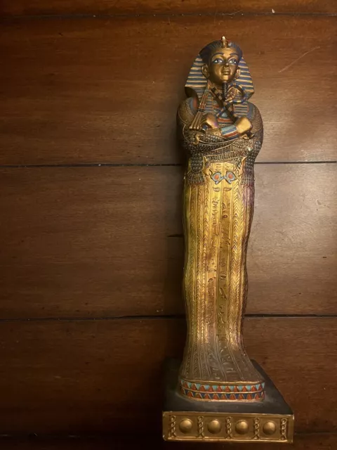 2001 Veronese Ancient Egyptian Pharaoh King Tut Sarcophagus 17” Statue