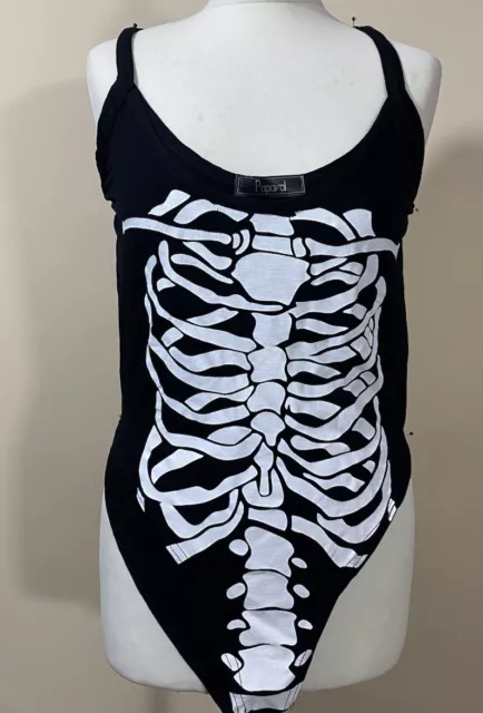 Halloween Body Skeleton Print Body Top Women Size 14-16